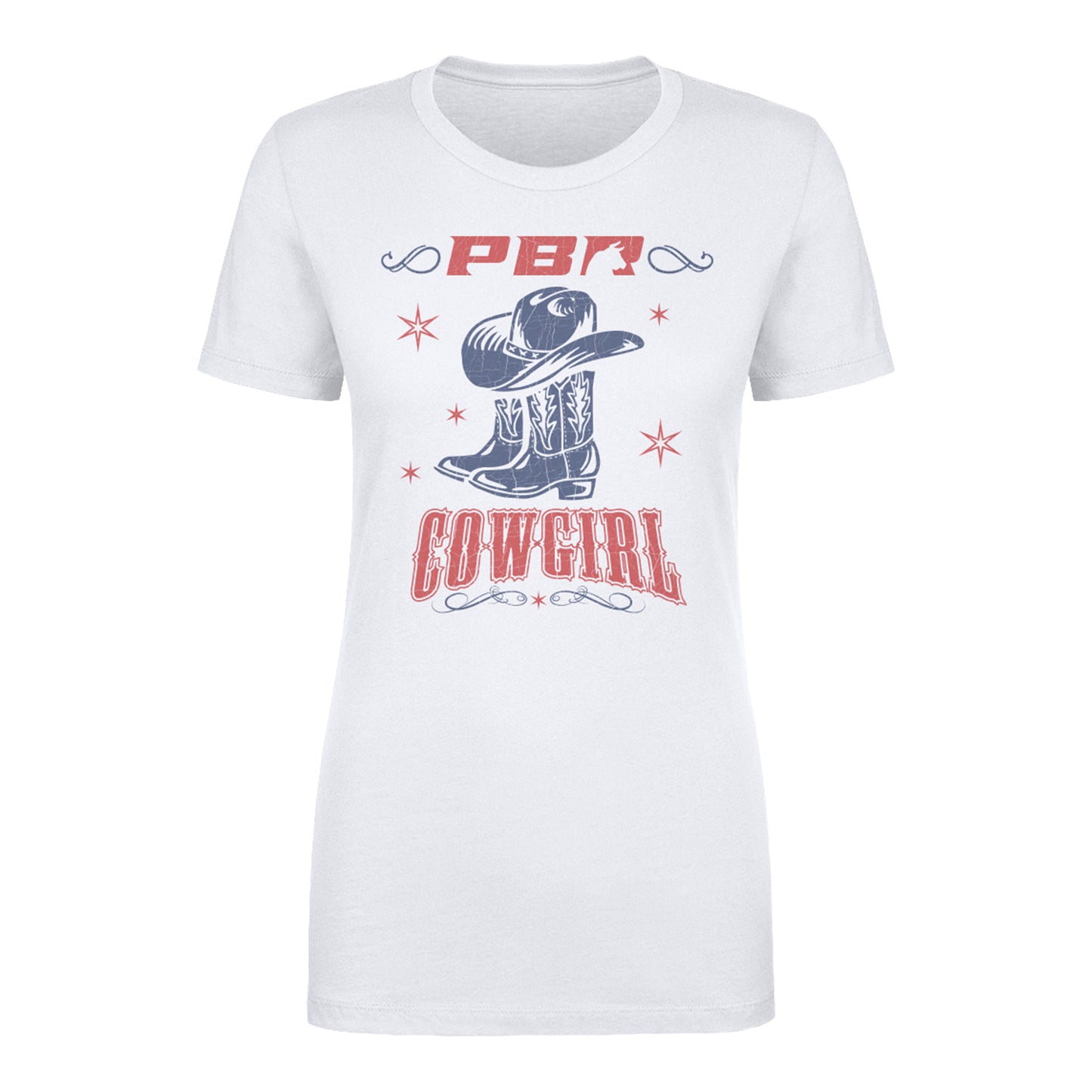 PBR Ladies Cowgirl Boots T-Shirt - White