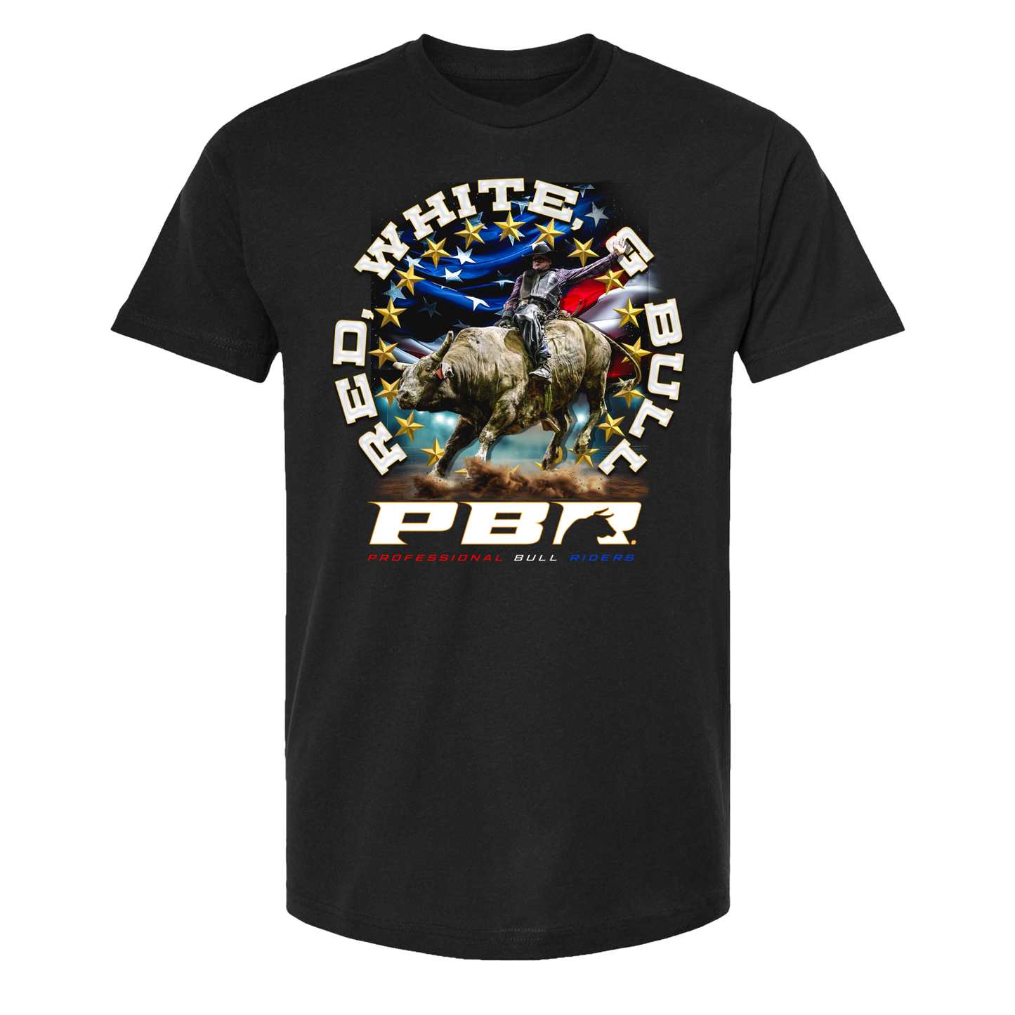 PBR Red, White, & Bull Spotlight T-Shirt - Black