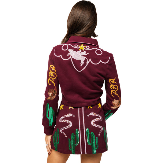 PBR x Queen of Sparkles Long Sleeve Icon Top - Maroon