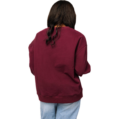 PBR x Queen of Sparkles Toughest Sport on Dirt Crewneck Sweatshirt - Maroon