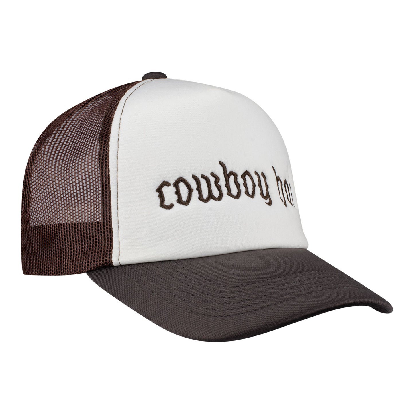 PBR "Cowboy Hat" Foam Trucker Hat - Angled Right Side View