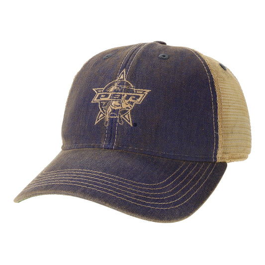 PBR Star Logo Old Favorite Trucker Hat - Washed Blue