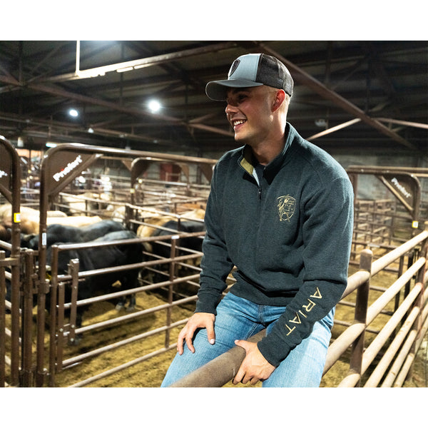 Ariat x PBR 1/4-Zip Sweatshirt - Model Image Lifestyle Front View
