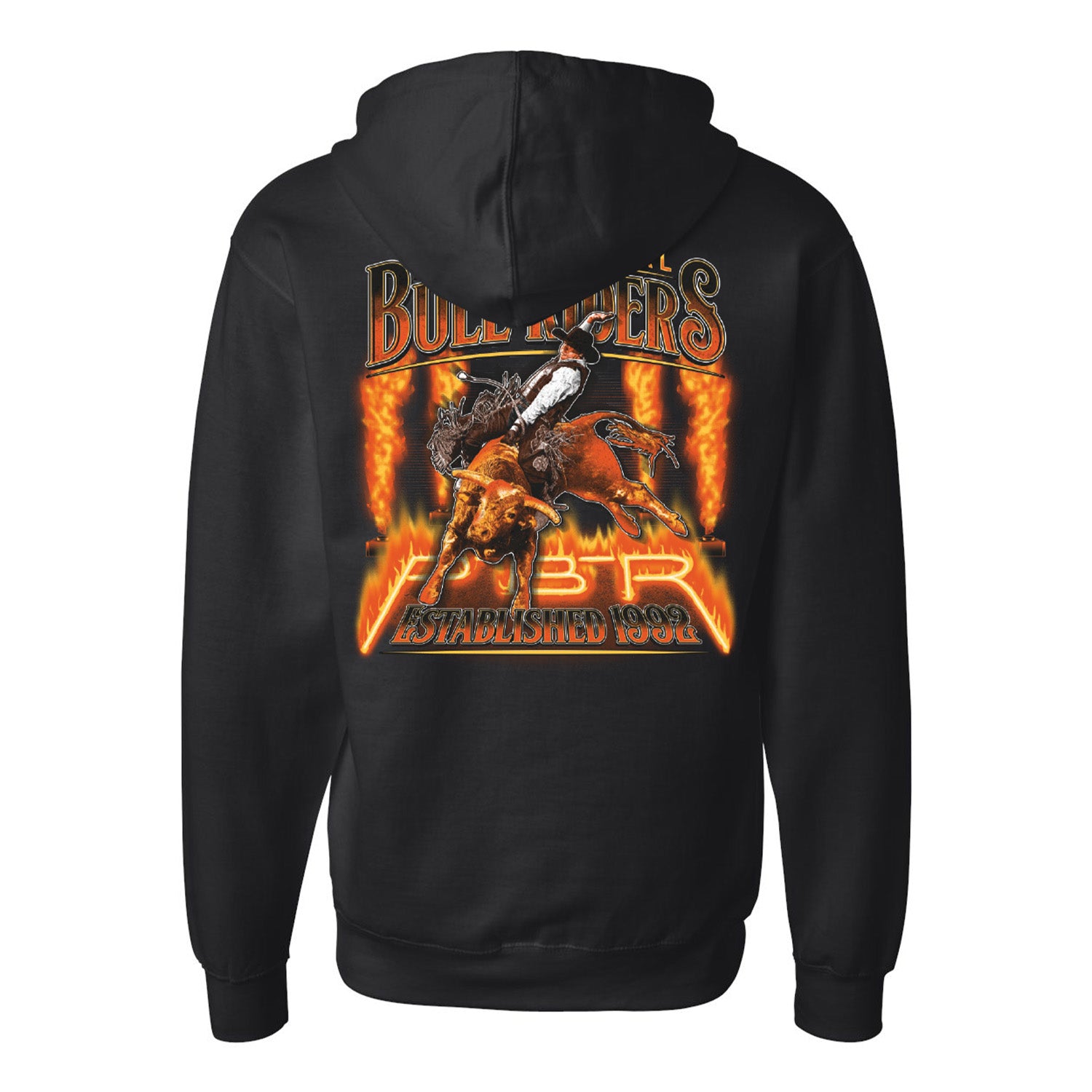 PBR Fire & Flames Full-Zip Sweatshirt - Blue - Back View