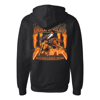 PBR Fire & Flames Full-Zip Sweatshirt - Blue - Back View