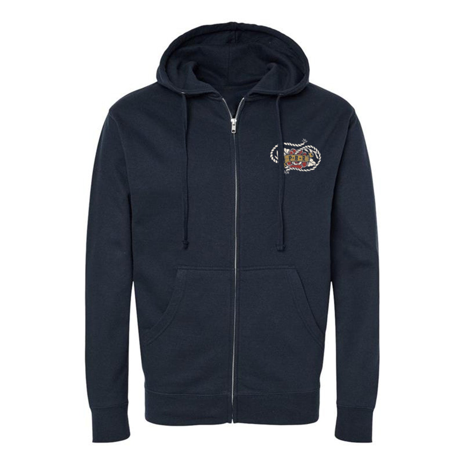 PBR Ropes & Roses Full-Zip Sweatshirt - Blue - Front View