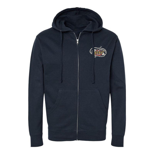 PBR Ropes & Roses Full-Zip Sweatshirt - Blue - Front View