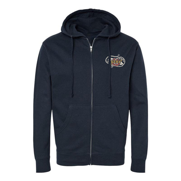 PBR Ropes & Roses Full-Zip Sweatshirt - Blue - Front View