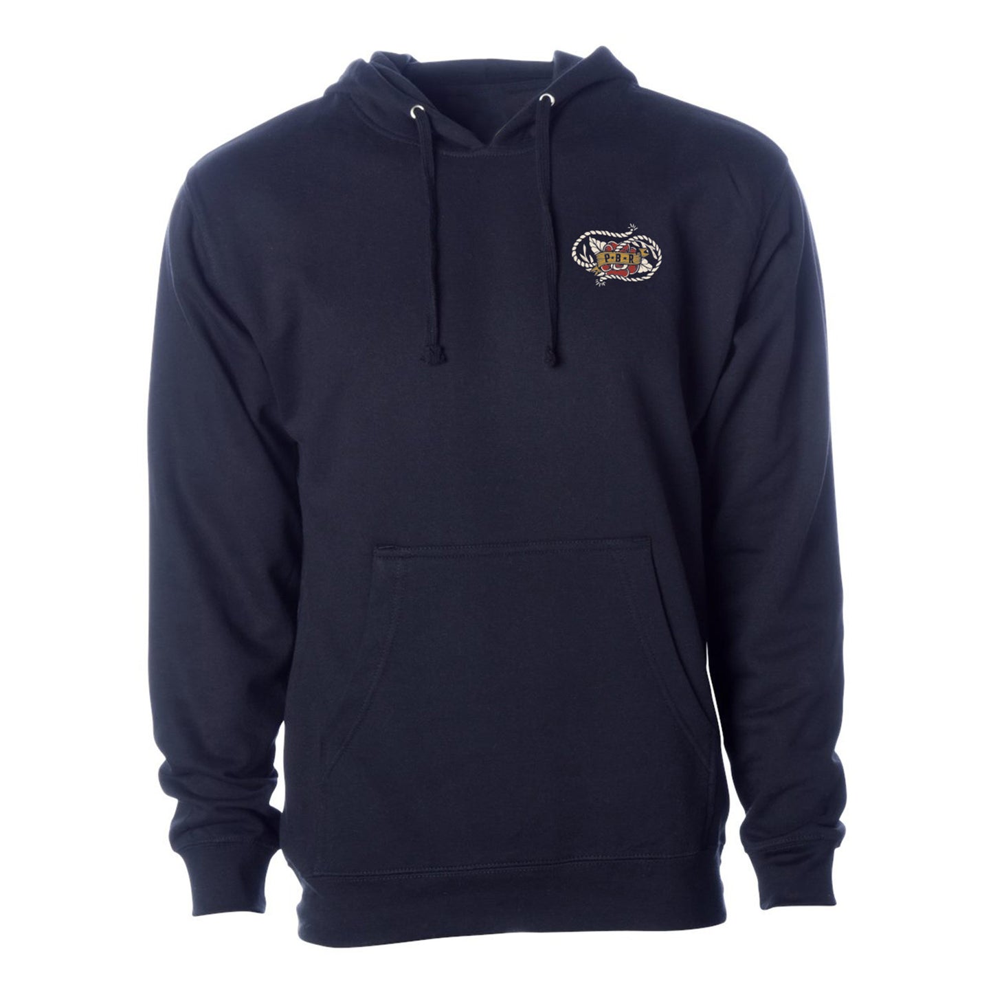 PBR Ropes & Roses Hoodie - Blue - Front View
