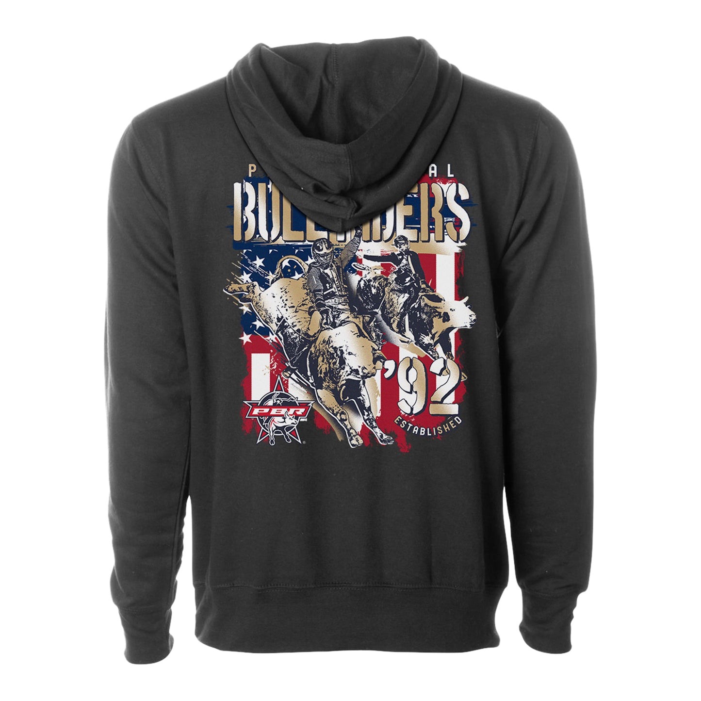 PBR Established 1992 Patriotic Hoodie - Black
