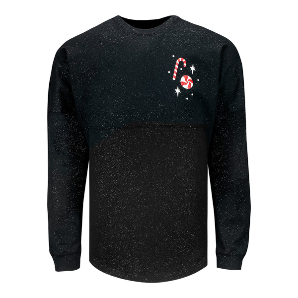 Sparkle Candy Cane PBR Spirit Jersey® in Black - Front View