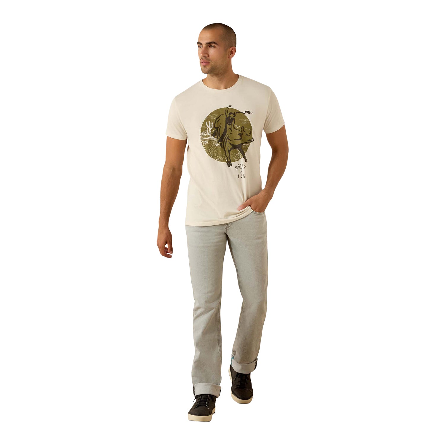 Ariat x PBR No Guts No Glory T-Shirt - Model Image Front View