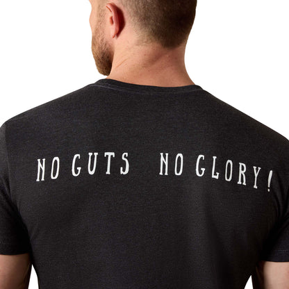 Ariat x PBR No Guts No Glory Black T-Shirt - Zoomed in Model Image Back View