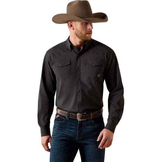 Ariat x PBR Western Black Button Up Shirt - Model Image Front View