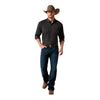 Ariat x PBR Western Black Button Up Shirt - Model Image Zoomed Out Front View