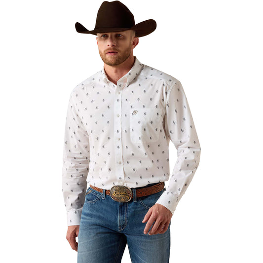 Ariat x PBR Western Print Button Up Shirt - Model Image Front View