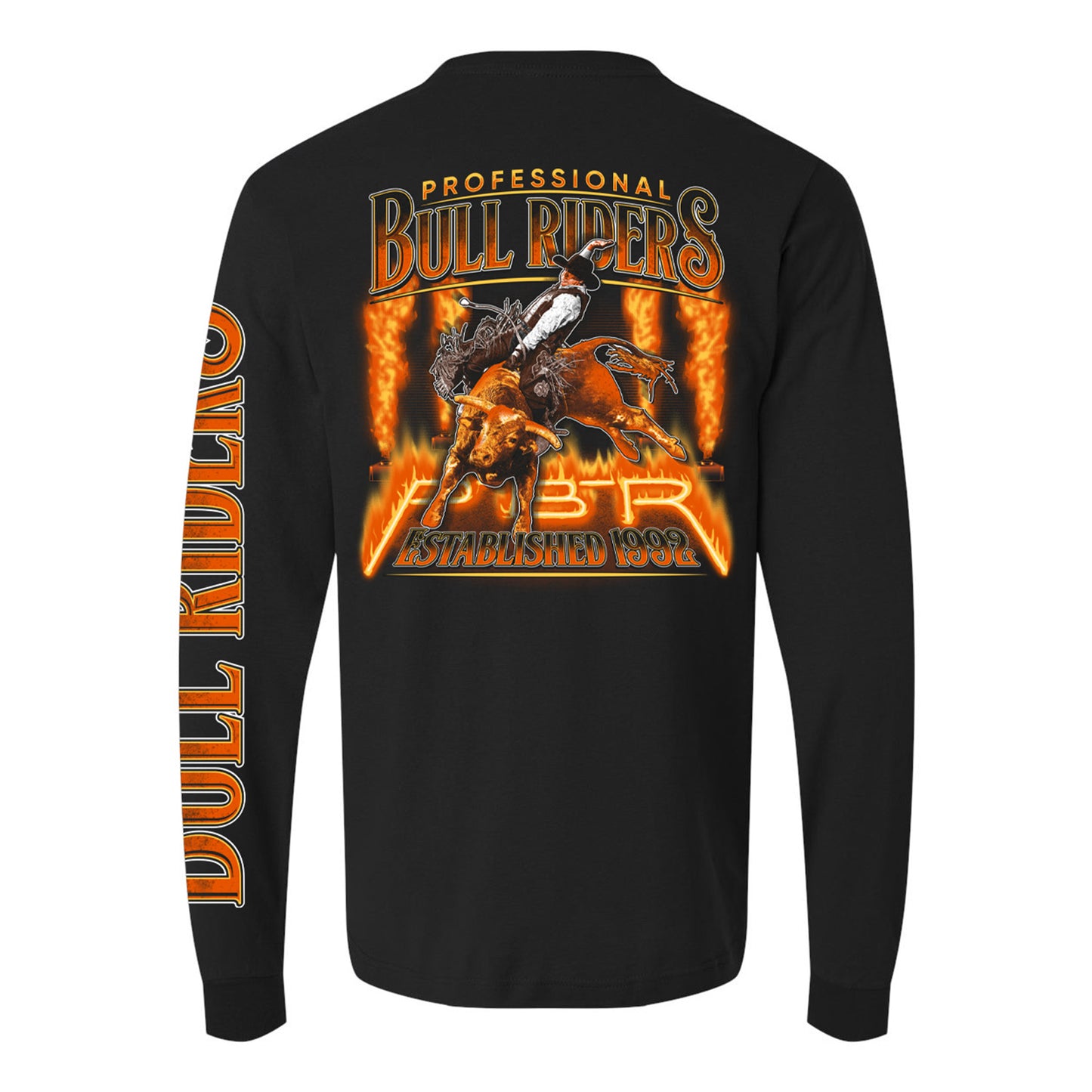 PBR Fire & Flames Long Sleeve T-Shirt - Back View