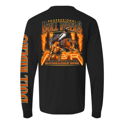 PBR Fire & Flames Long Sleeve T-Shirt - Back View