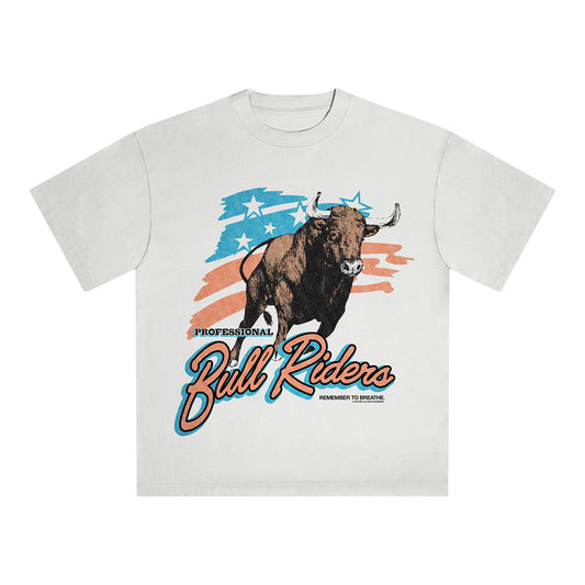 PBR Waving Flag & Bull T-Shirt - White