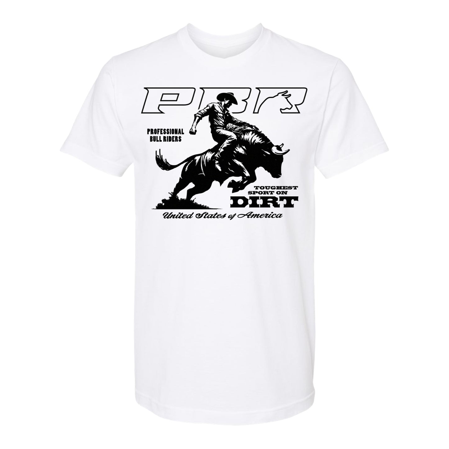 PBR USA Toughest Sport On Dirt T-Shirt - White