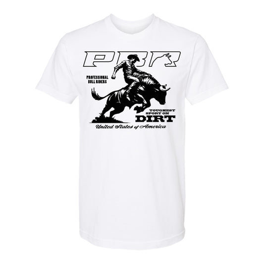 PBR USA Toughest Sport on Dirt T-Shirt - White