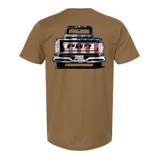 PBR Patriotic Vintage Truck T-Shirt - Desert Brown