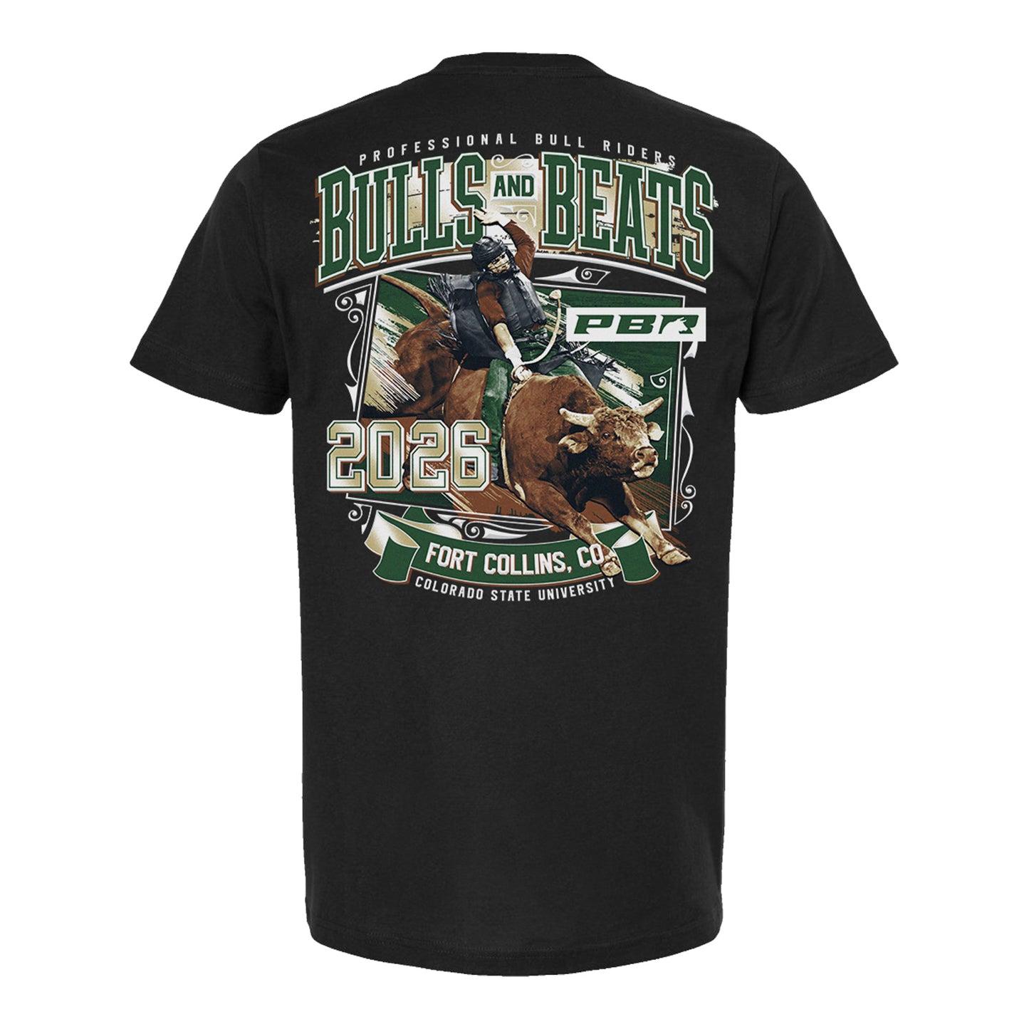 PBR CSU Bulls & Beats Event T-Shirt - Black