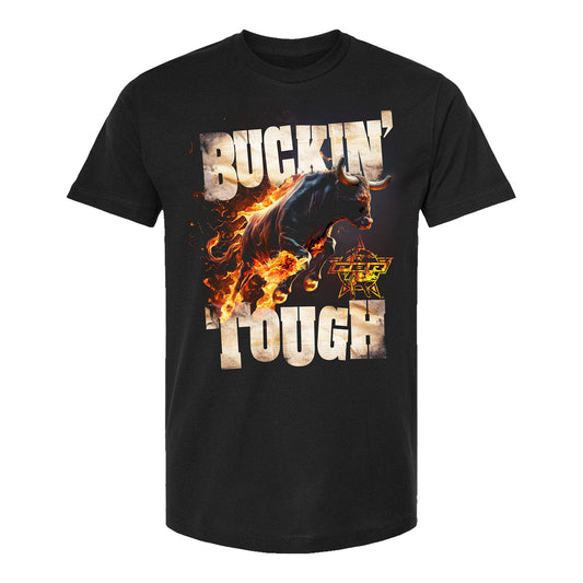 PBR Buckin' Tough Flaming Bull T-Shirt - Black