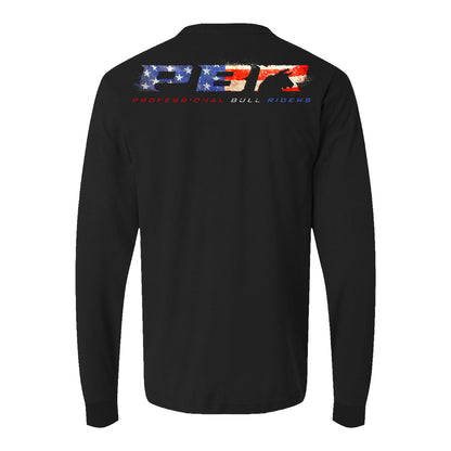 PBR Americana Logo Back Long Sleeve T-Shirt - Black