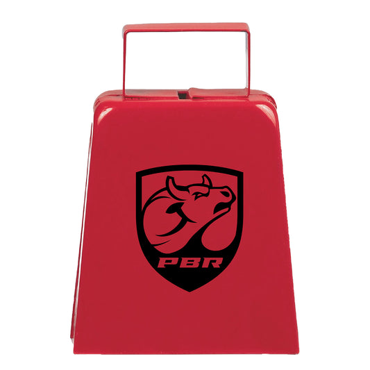 PBR Crest Cowbell in Red - Front View