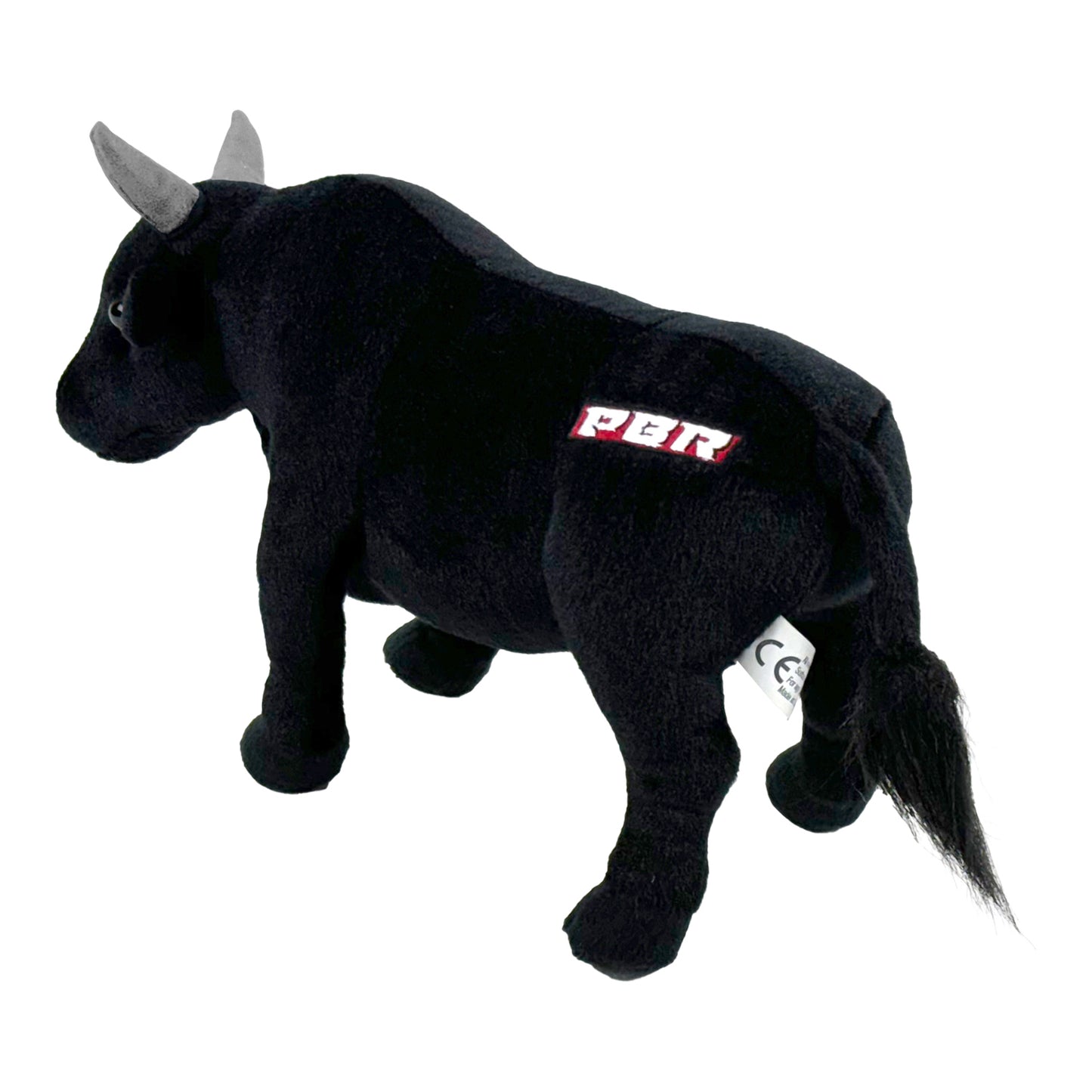 PBR Black 14" Plush Bull - Angled Rear Left View