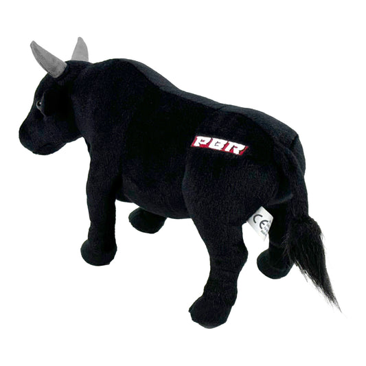 PBR Black 14" Plush Bull - Angled Rear Left View