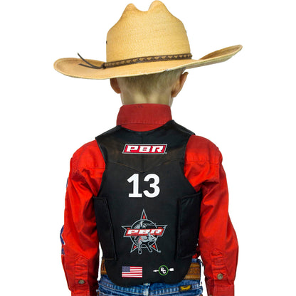 Youth Play Vest - Zoomed in Lifestyle Back View