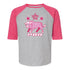 PBR Razz Toddler 3/4 Sleeve in Pink and Grey - Front View