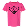 PBR Bull Head Heart Crest Youth T-Shirt - Pink