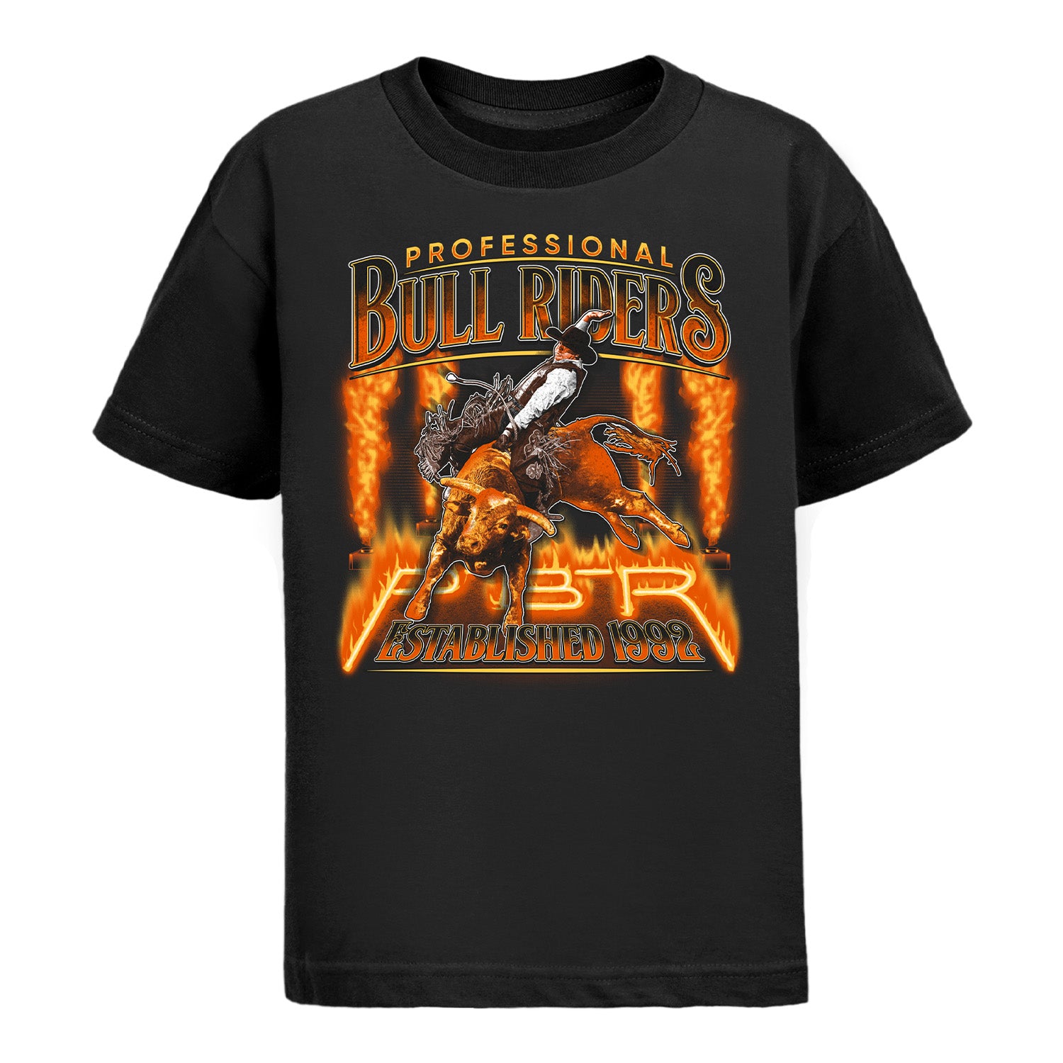 PBR Established 1992 Fire & Flames Youth T-Shirt - Front View