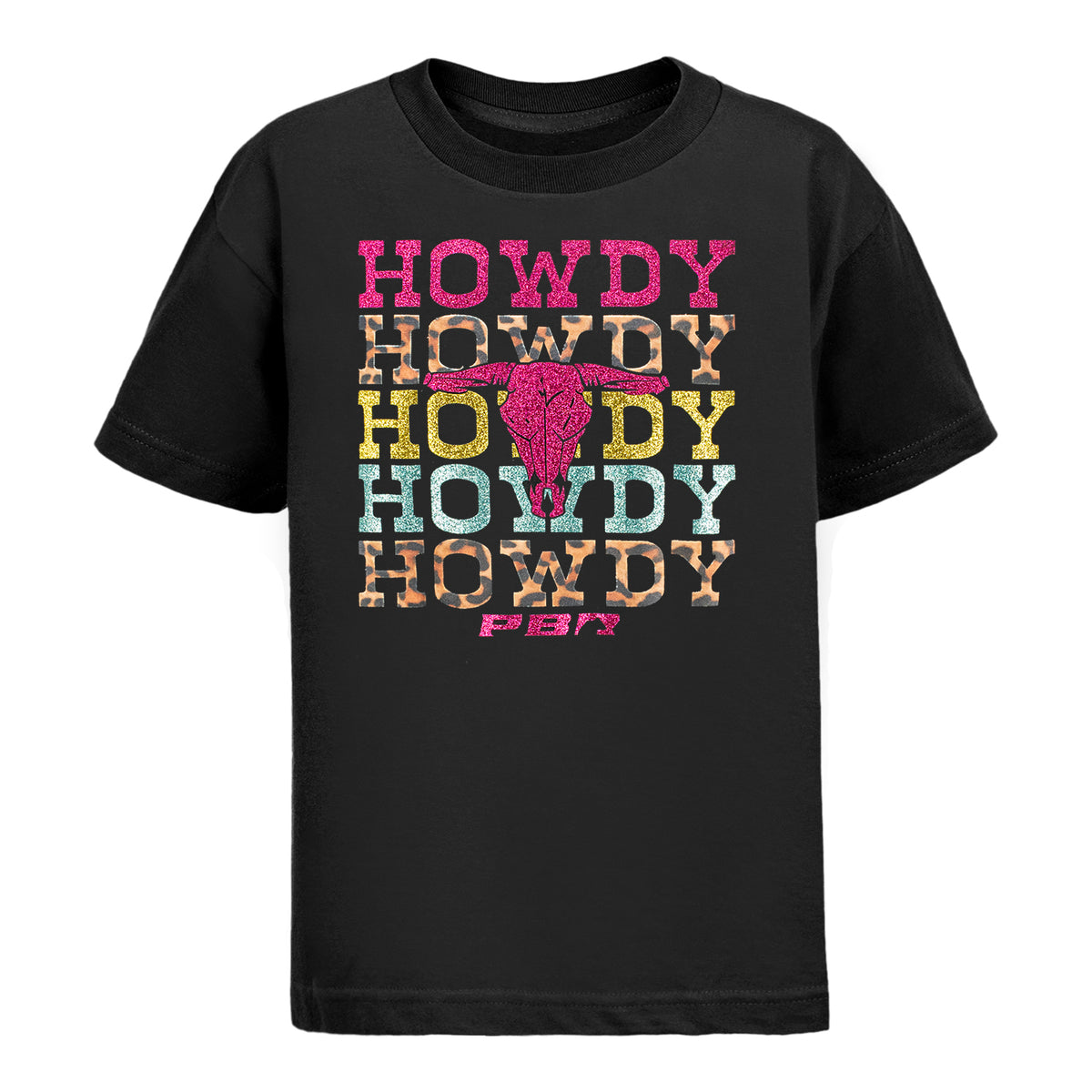 Youth Howdy Glitter T-Shirt - Black