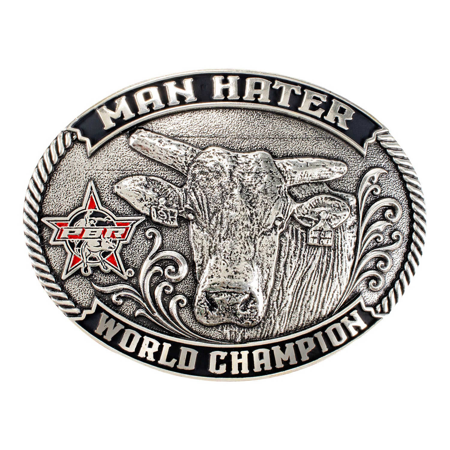Man Hater World Champion Commemorative Belt Buckle - Front View