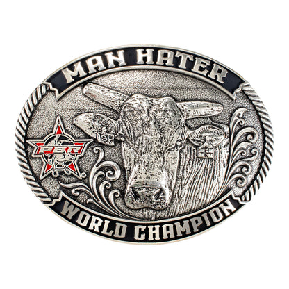 Man Hater World Champion Commemorative Belt Buckle - Front View