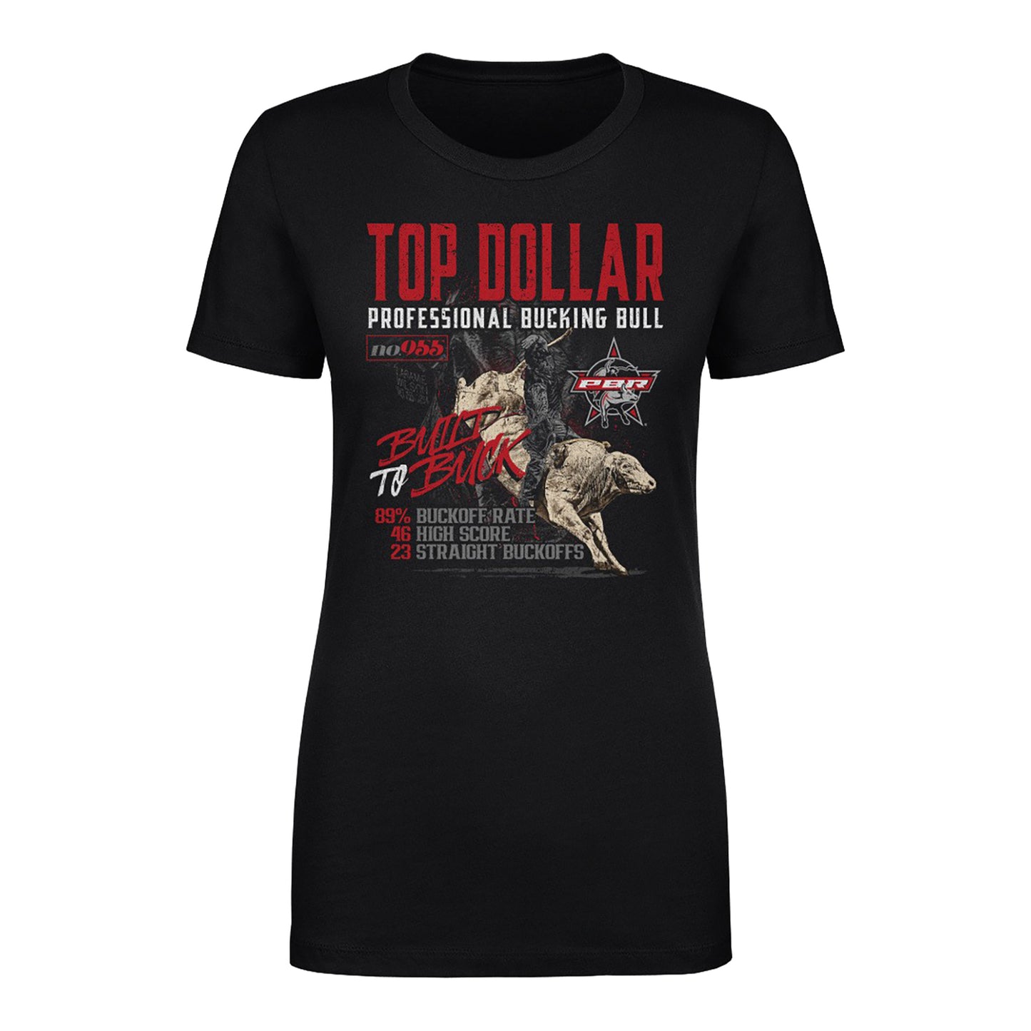 Ladies PBR Top Dollar Built to Buck T-Shirt - Black