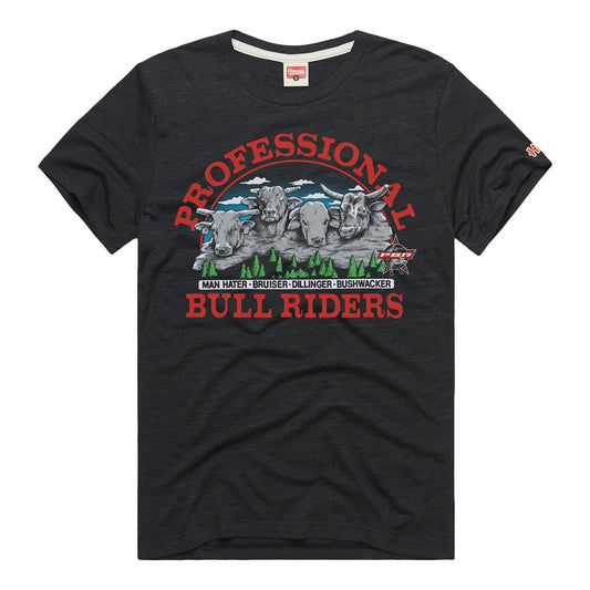 PBR Homage Bull Mount Rushmore T-Shirt - Front View