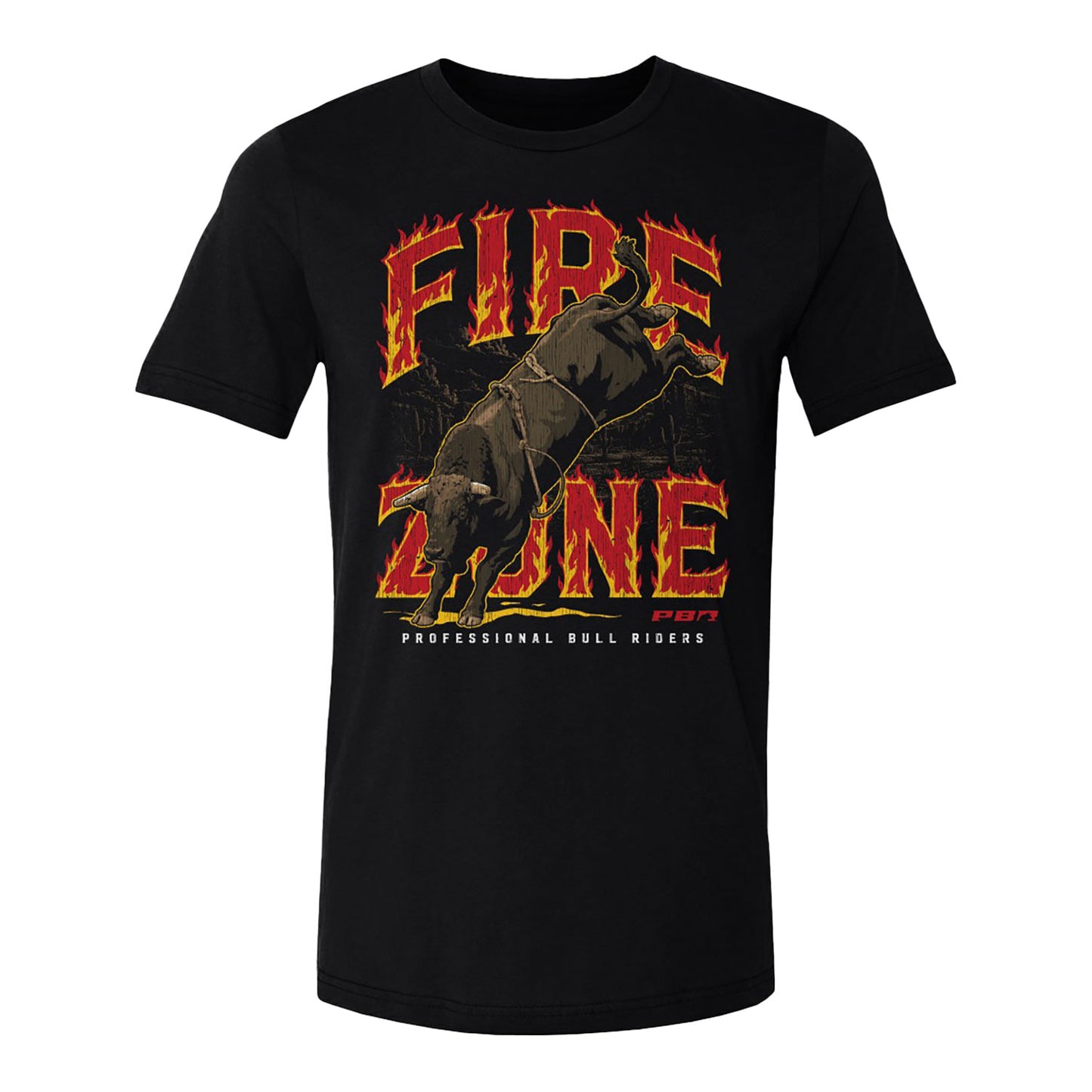 PBR Fire Zone Bucking Bull T-Shirt - Black