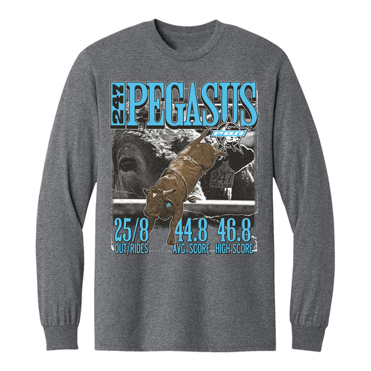 PBR Pegasus Career Stats Long Sleeve T-Shirt - Dark Grey