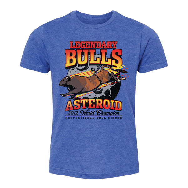 Legendary Bulls: Asteroid Youth T-Shirt in Blue - Front View