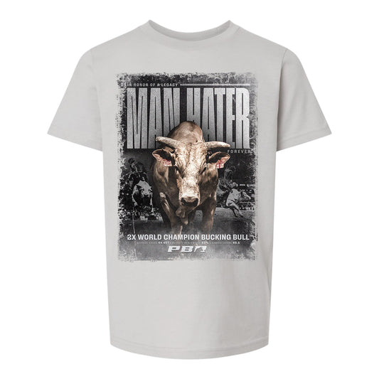 PBR Man Hater Legacy Career Youth T-Shirt - Silver