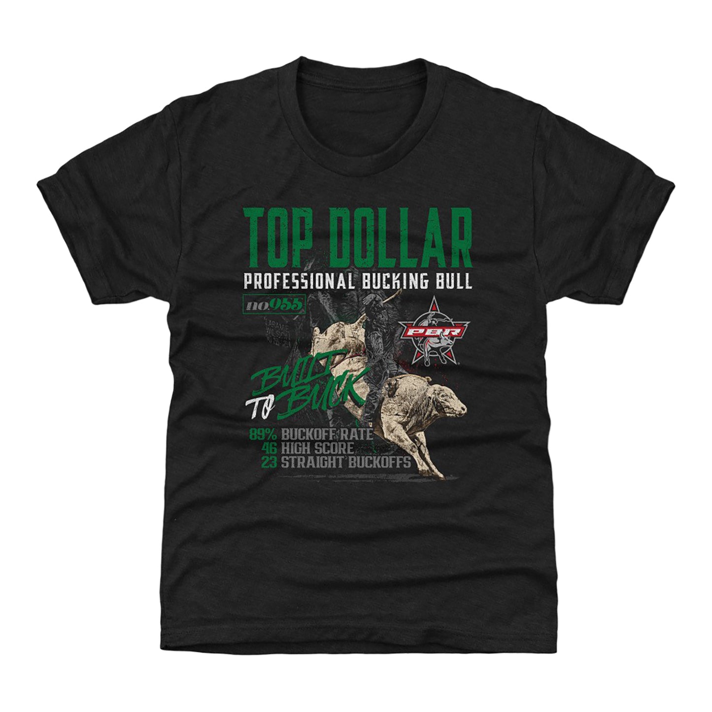 Youth PBR Top Dollar Built to Buck T-Shirt - Black