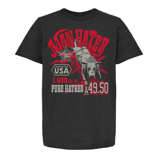 Youth PBR Man Hater Heavy Weight T-Shirt - Black