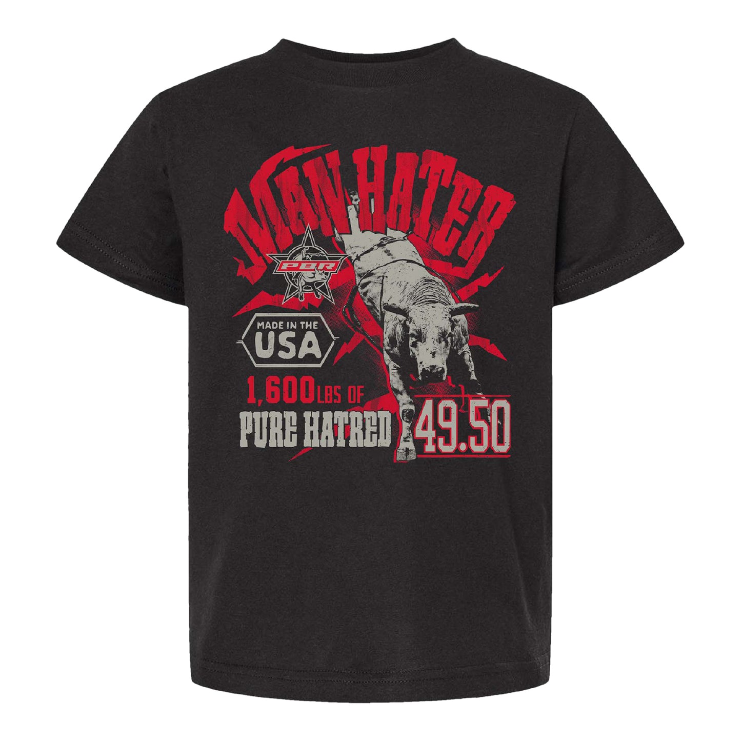 Youth PBR Man Hater Heavy Weight T-Shirt - Black