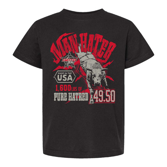 Youth PBR Man Hater Heavy Weight T-Shirt - Black