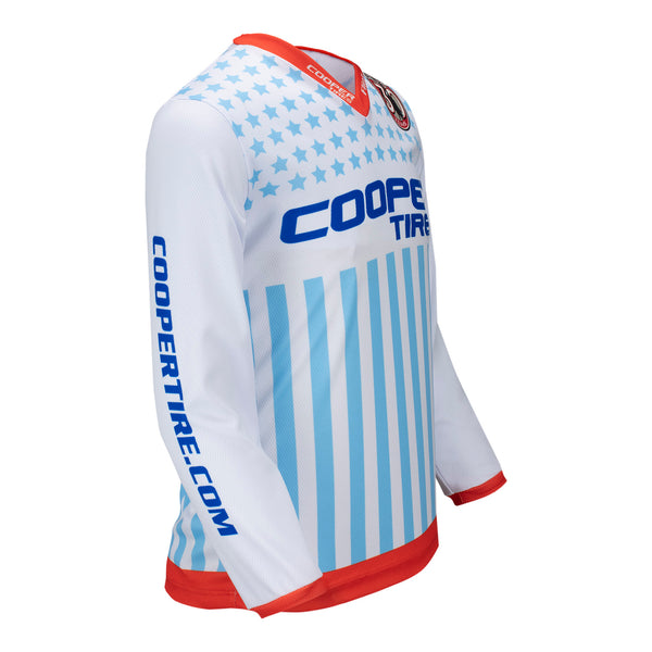 PBR Cooper Tires Flag Long Sleeve Youth Jersey - Right Side VIew